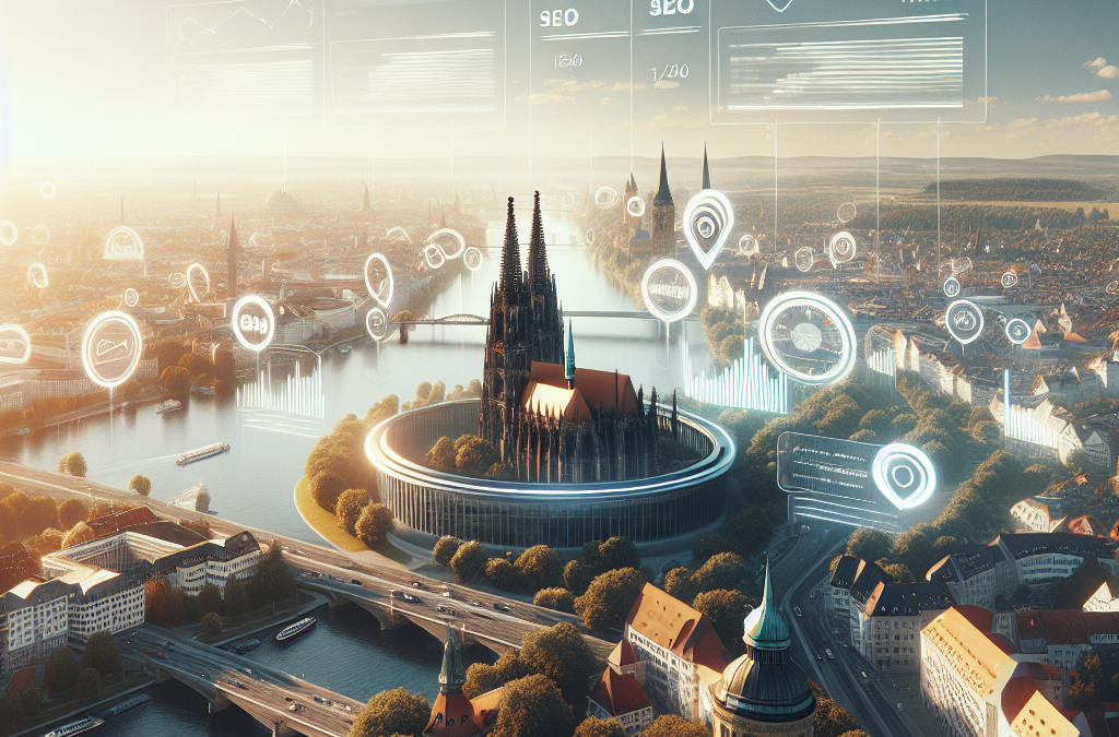 Aerial view of a city with a prominent cathedral surrounded by futuristic digital data overlays and holographic interfaces.